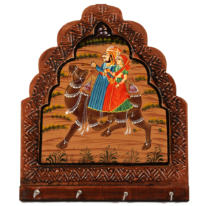 Flower Framed Camel Hand Painted Wooden Key Holder Online