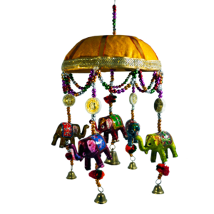 Dome Shaped Wall Hanging With Hanging Elephants
