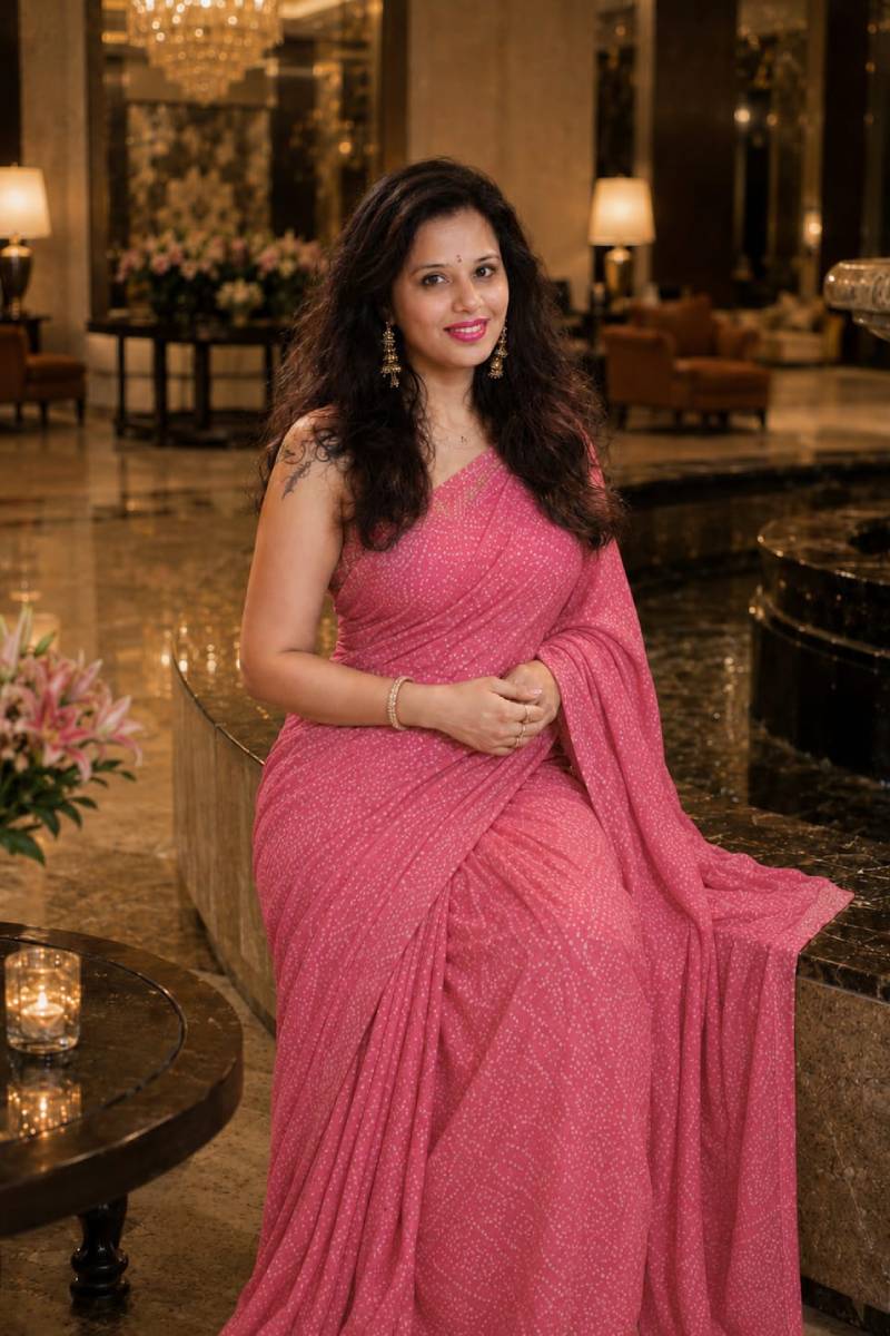 Rosé Stardust Elegance Saree - Image 4